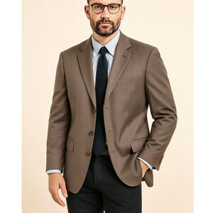 Hugo Boss 44R Scorsese $450 Movie Blazer 100% Wool Suit Jacket 3 Button Taupe